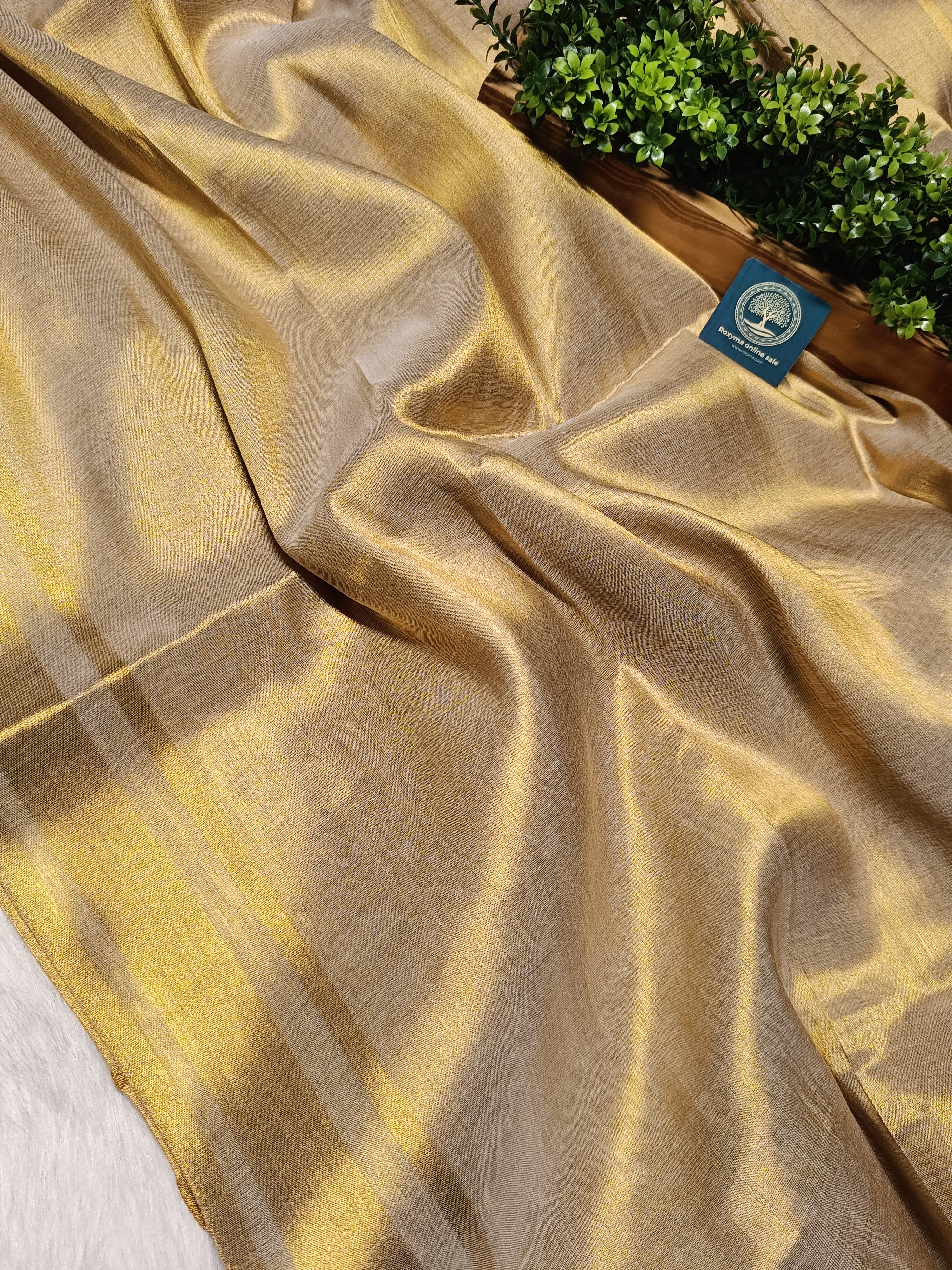 Pavitra - Golden Tissue Modal Silk Saree