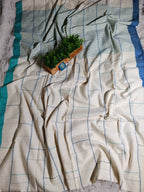 Pure Cotton Saree with Double  Contrast Border and Blouse Piece