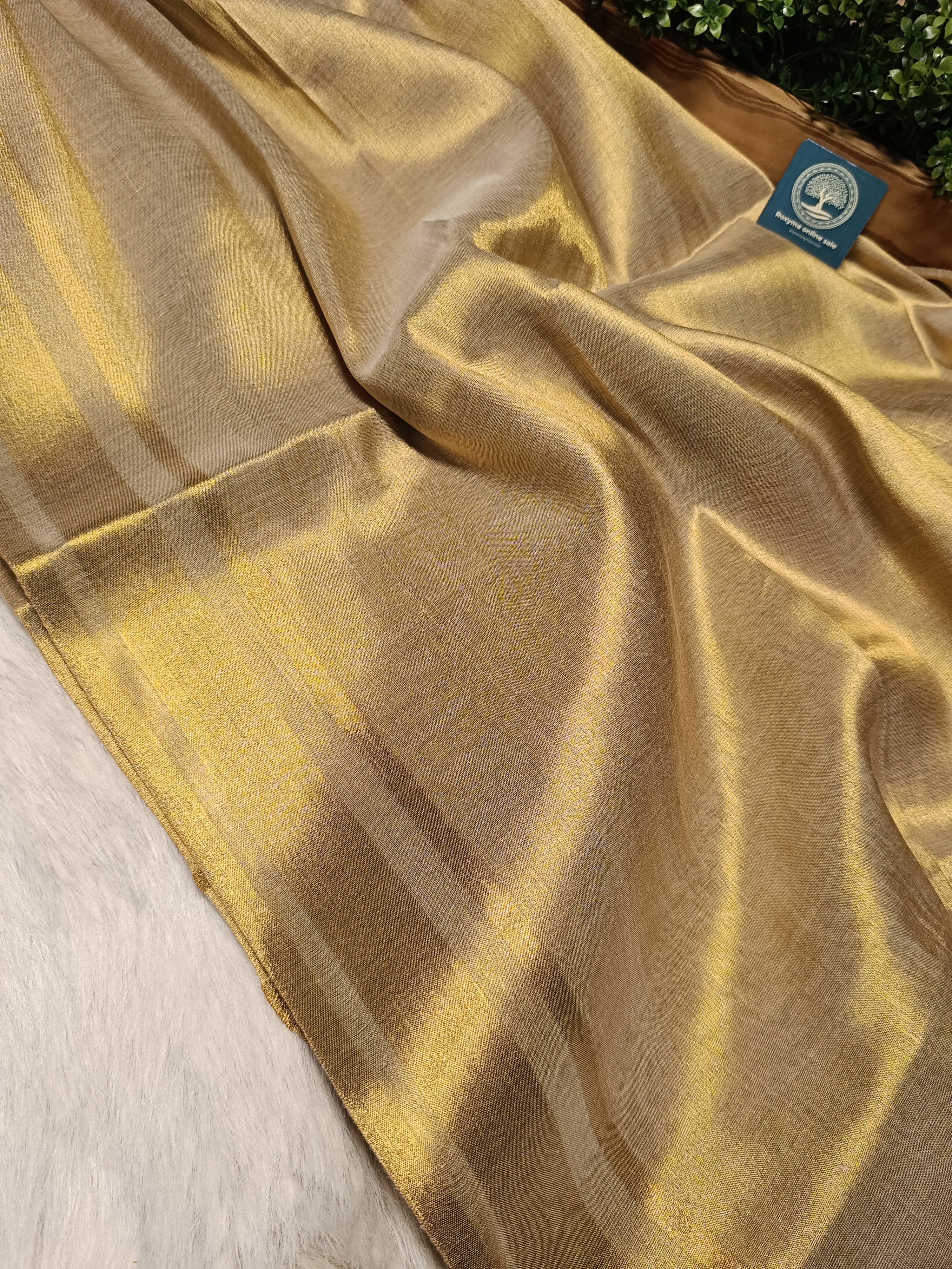 Pavitra - Golden Tissue Modal Silk Saree