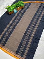 Bengal Handwoven Dhaniyakhali Cotton Saree with Customised Narayanpet Border