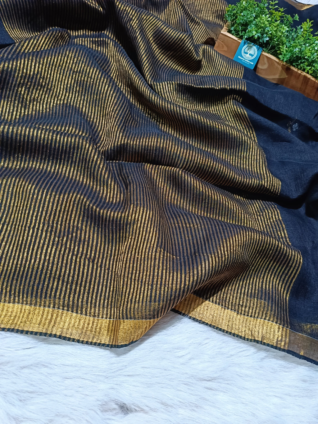 Premium Jaishree Linen Jamdani Saree With BP