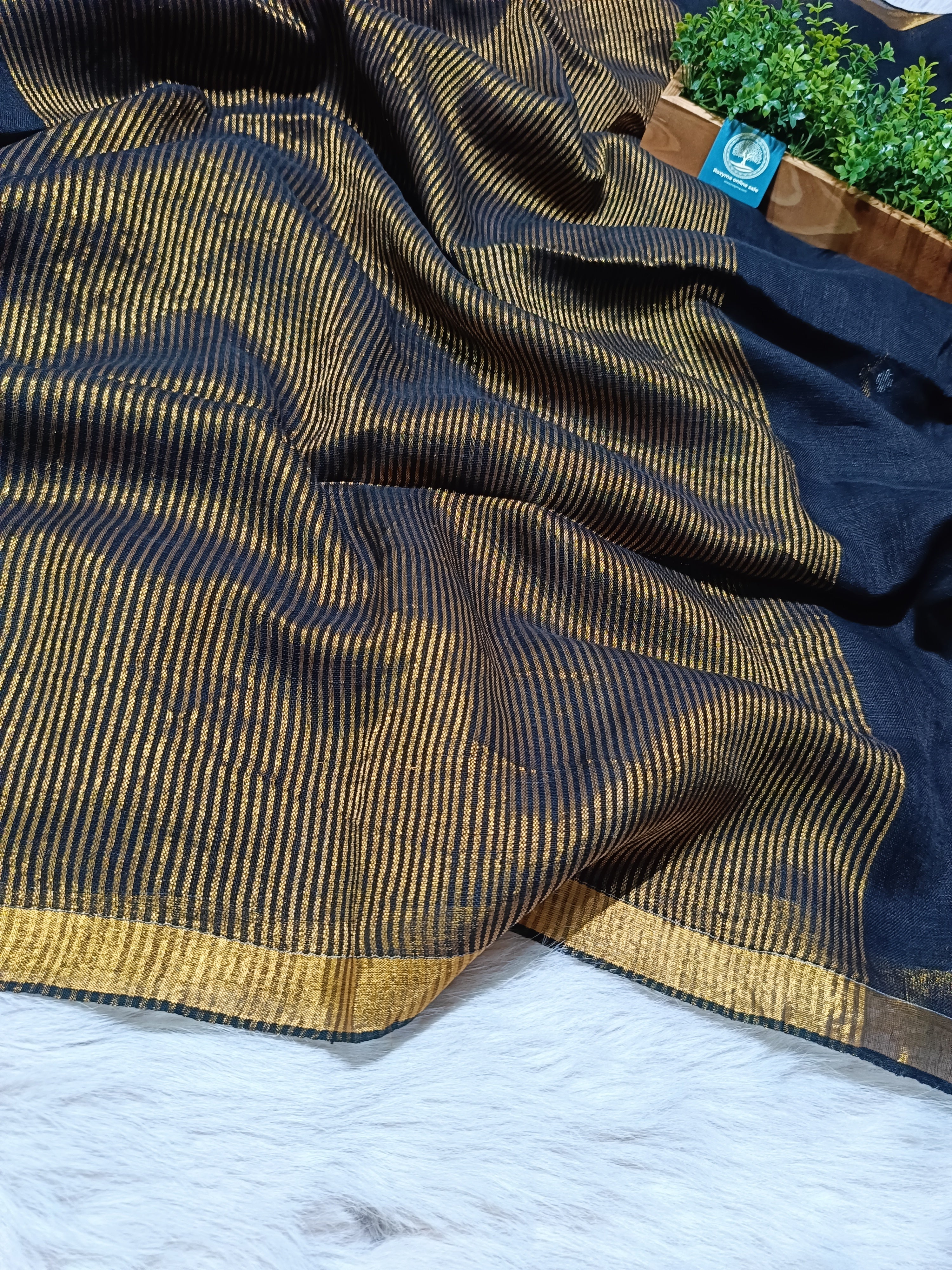 Premium Jaishree Linen Jamdani Saree With BP