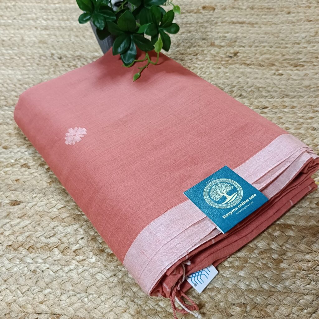 Premium Handloom Cotton Saree Featuring Intricate Jamdani Buti Work All Over