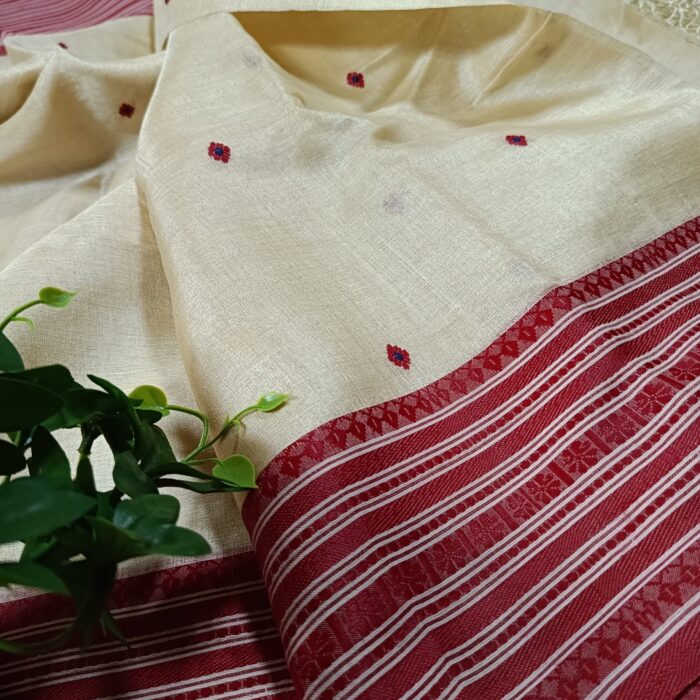 Premium Tussar Silk Saree (Adorned With Authentic Begumpuri Weaving) - Image 7