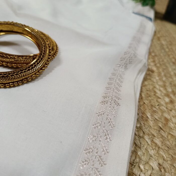Premium Cotton Saree With Zari Woven Jacquard Border And Blouse Piece - Image 5