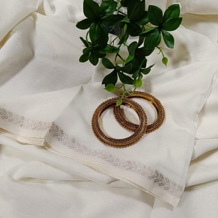 Premium Cotton Saree With Zari Woven Jacquard Border And Blouse Piece - Image 6