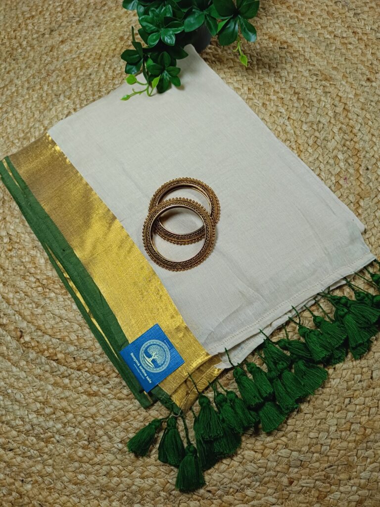 Bengal Handloom Mull Cotton Saree with Zari Border
