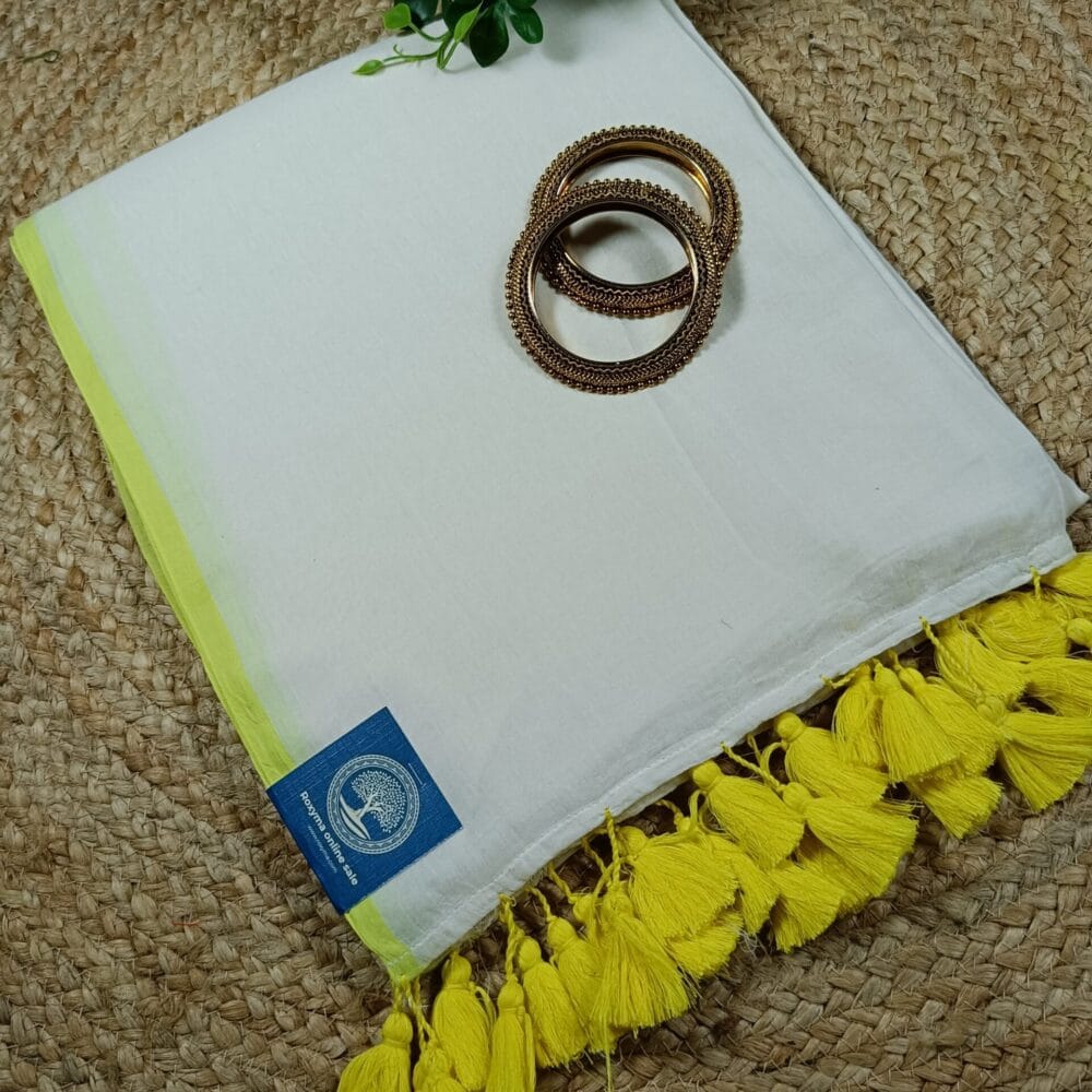 MULL-Cotton Saree with slick contrast border