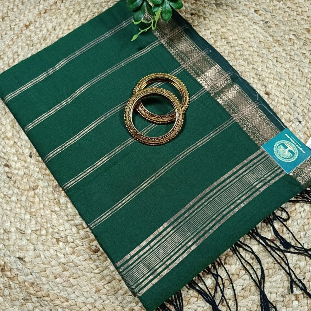 Pure cotton saree with Mangalgiri zari woven border